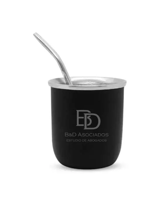 Mate de acero con bombilla